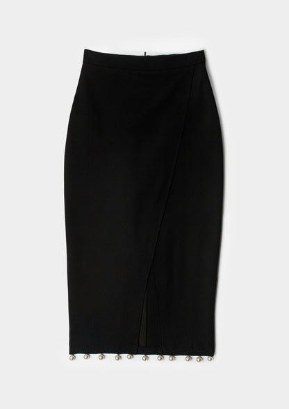 Skirt with Pearls - Black