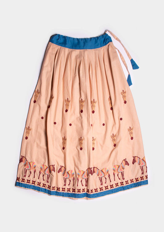 Magic Zebra Midi Skirt - Panna/Blu