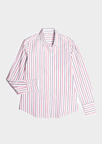 Cotton Shirt - White/Blue/Red