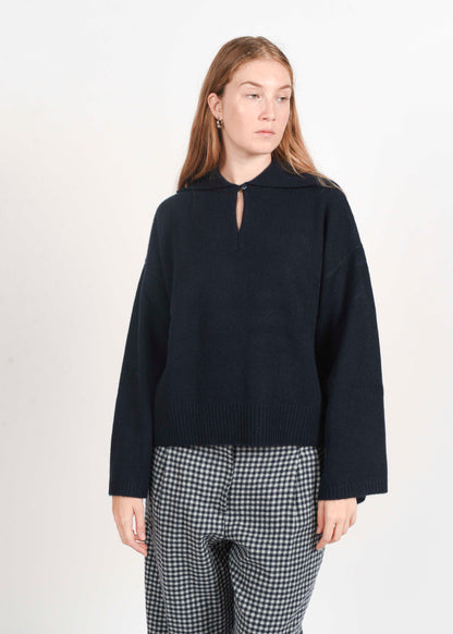 Polo Knit Sweater - Blu