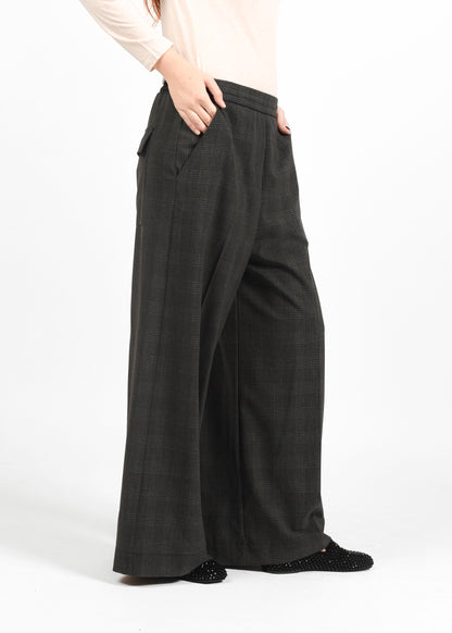 Checked Trousers - Carbone