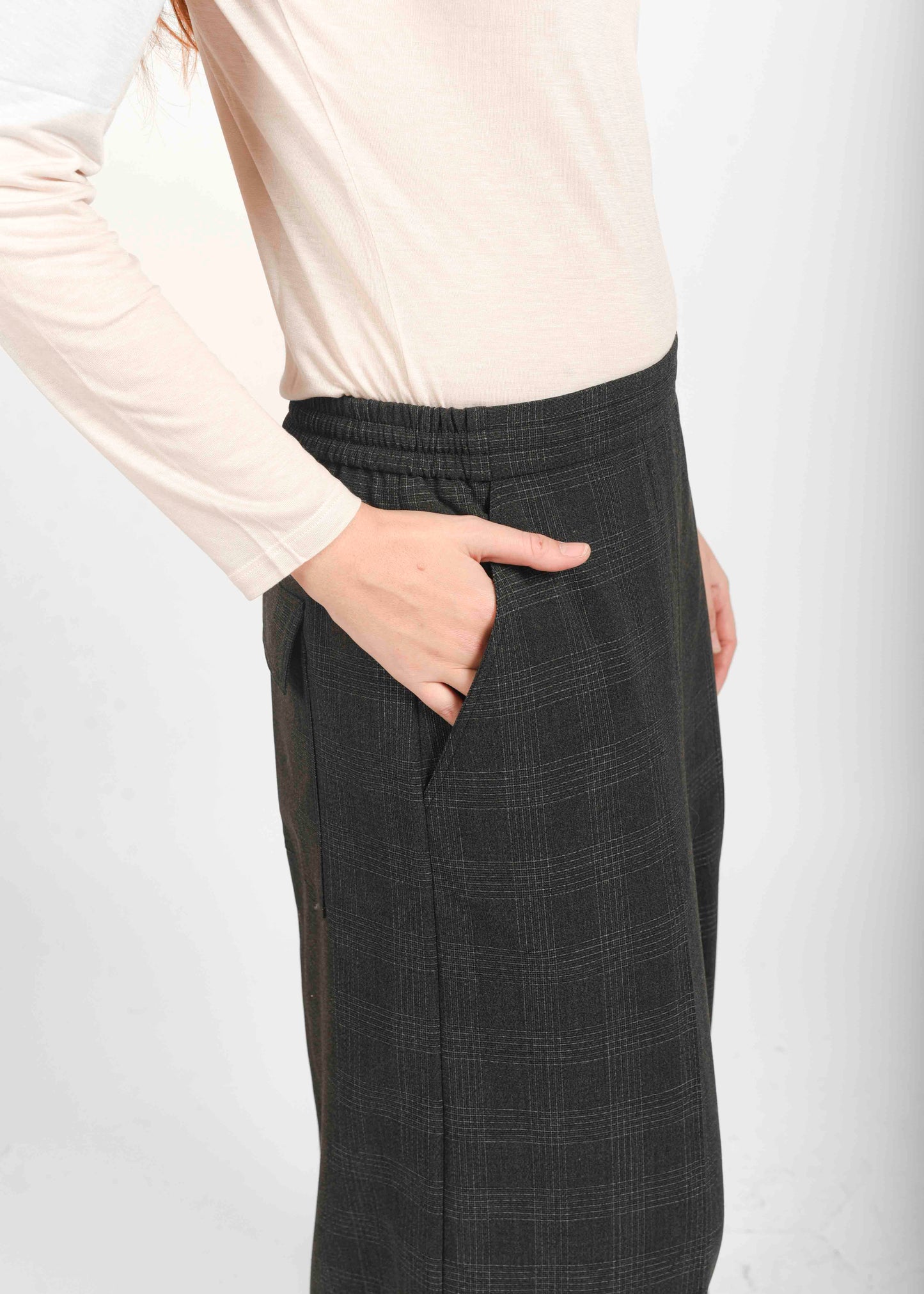 Checked Trousers - Carbone