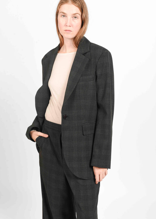 Checked Blazer - Carbone
