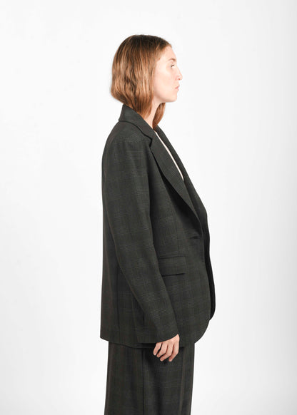 Checked Blazer - Carbone