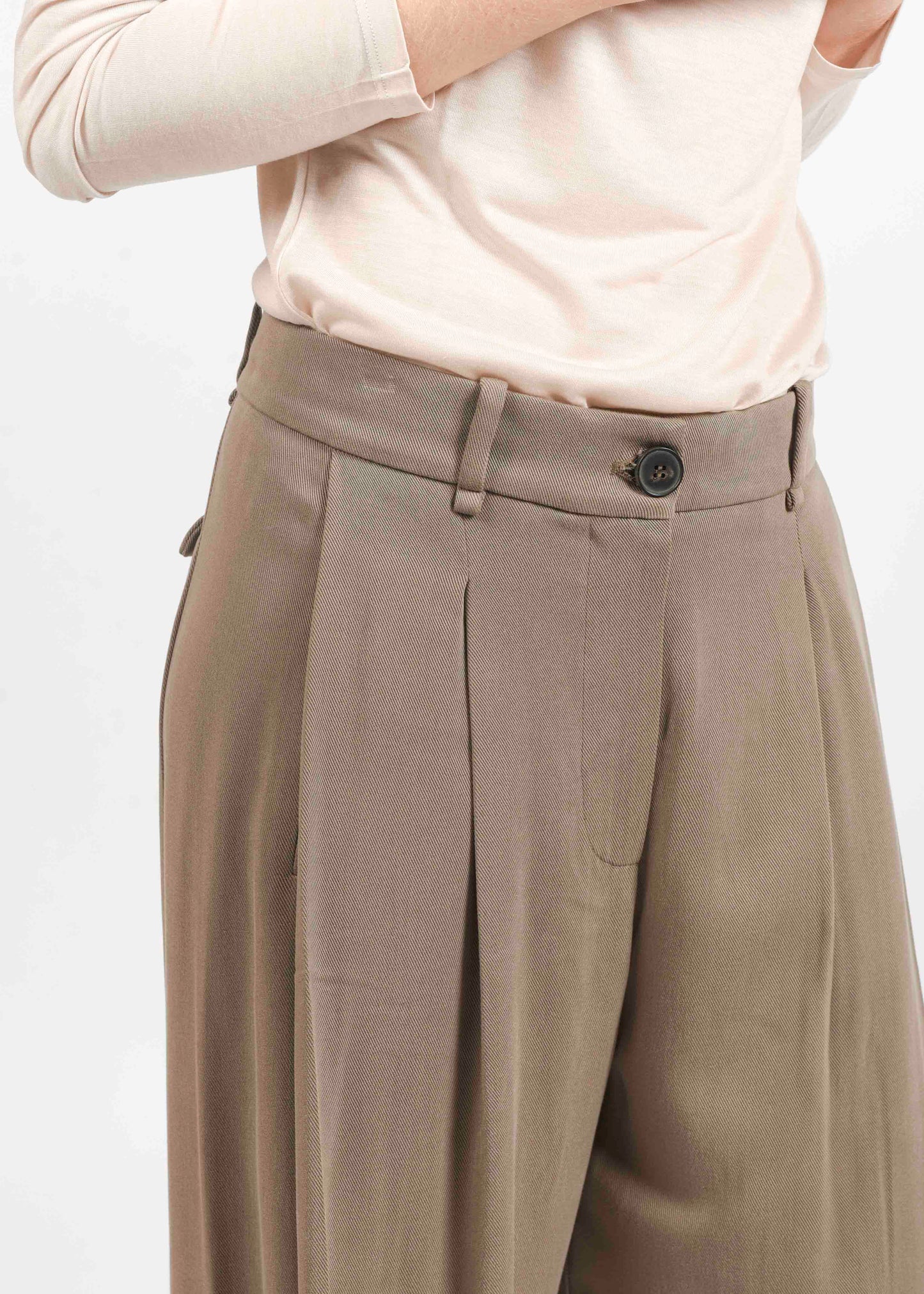 Wide-Leg Trousers - Mud