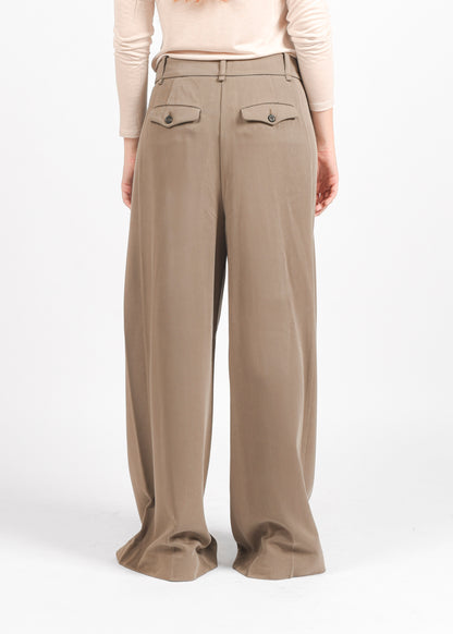 Wide-Leg Trousers - Mud