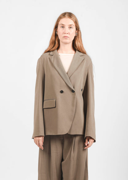 Double-Breasted Blazer - Mud
