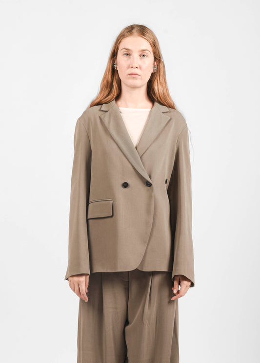 Double-Breasted Blazer - Mud