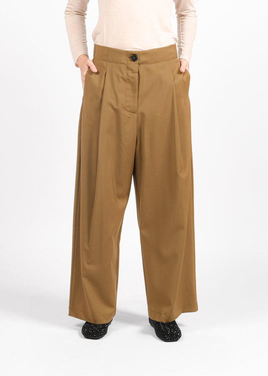 High-Waist Trousers - Olive Oil