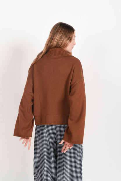 Polo Knit Sweater - Tabacco