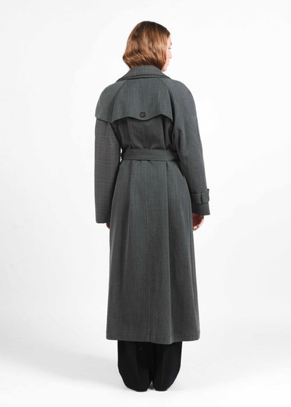 Two-Tone Trench Coat - Carbon