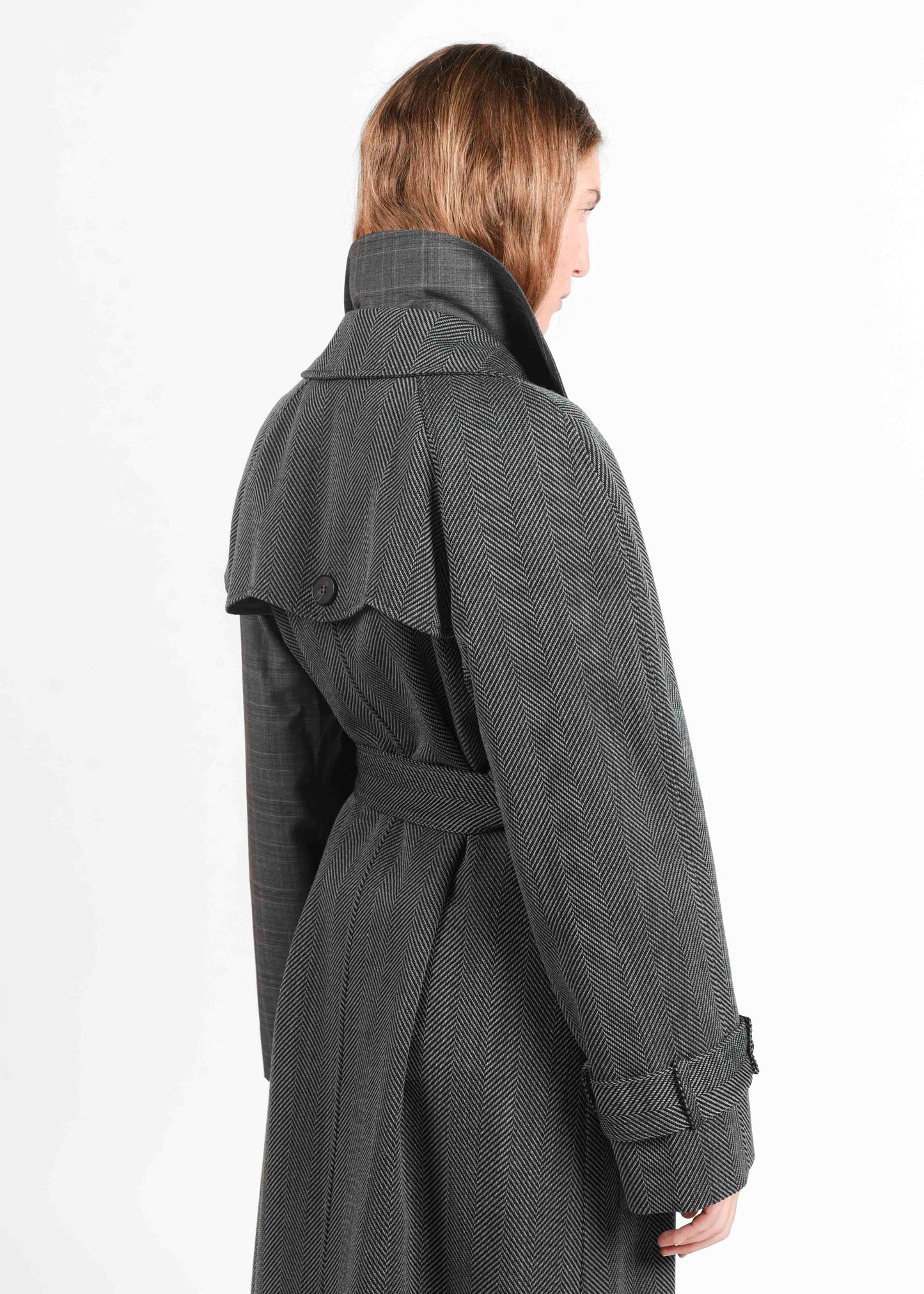 Two-Tone Trench Coat - Carbon
