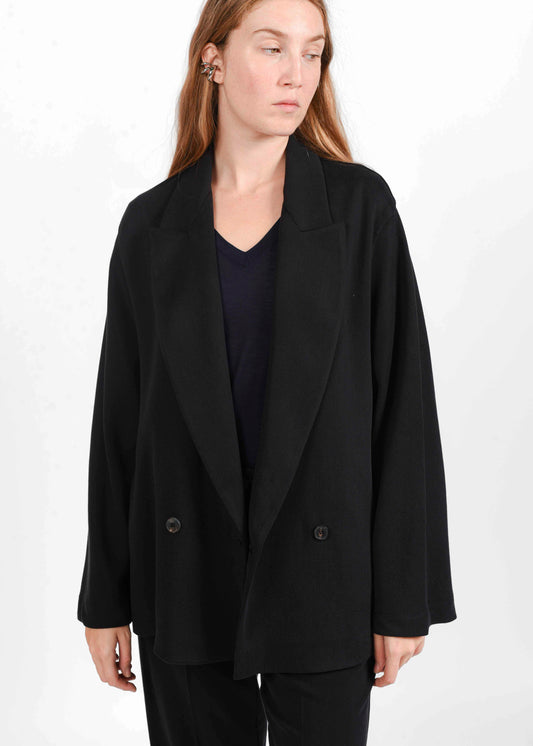 Double-Breasted Blazer - Black