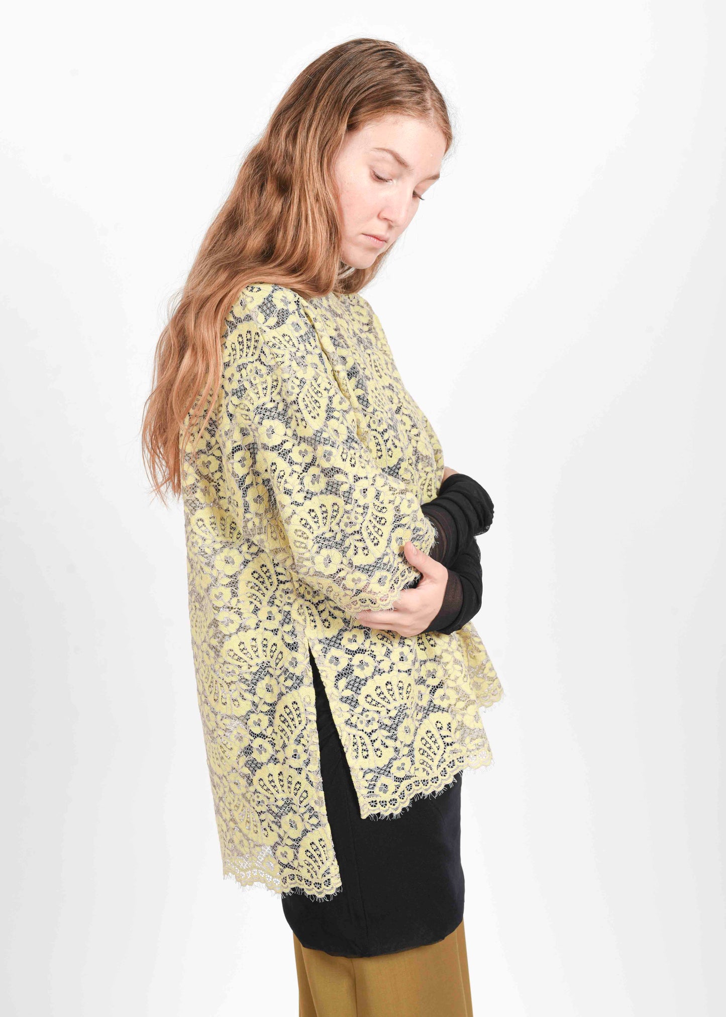 Over Lace Blouse - Camel