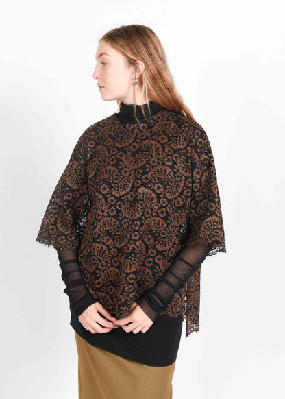 Over Lace Blouse - Black