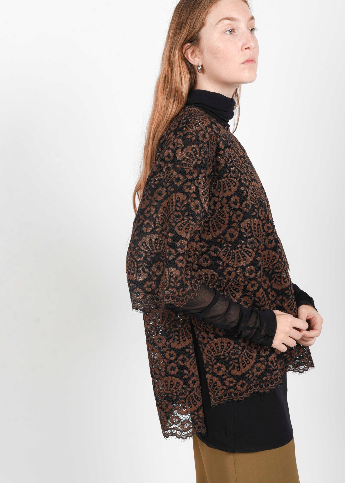 Over Lace Blouse - Black