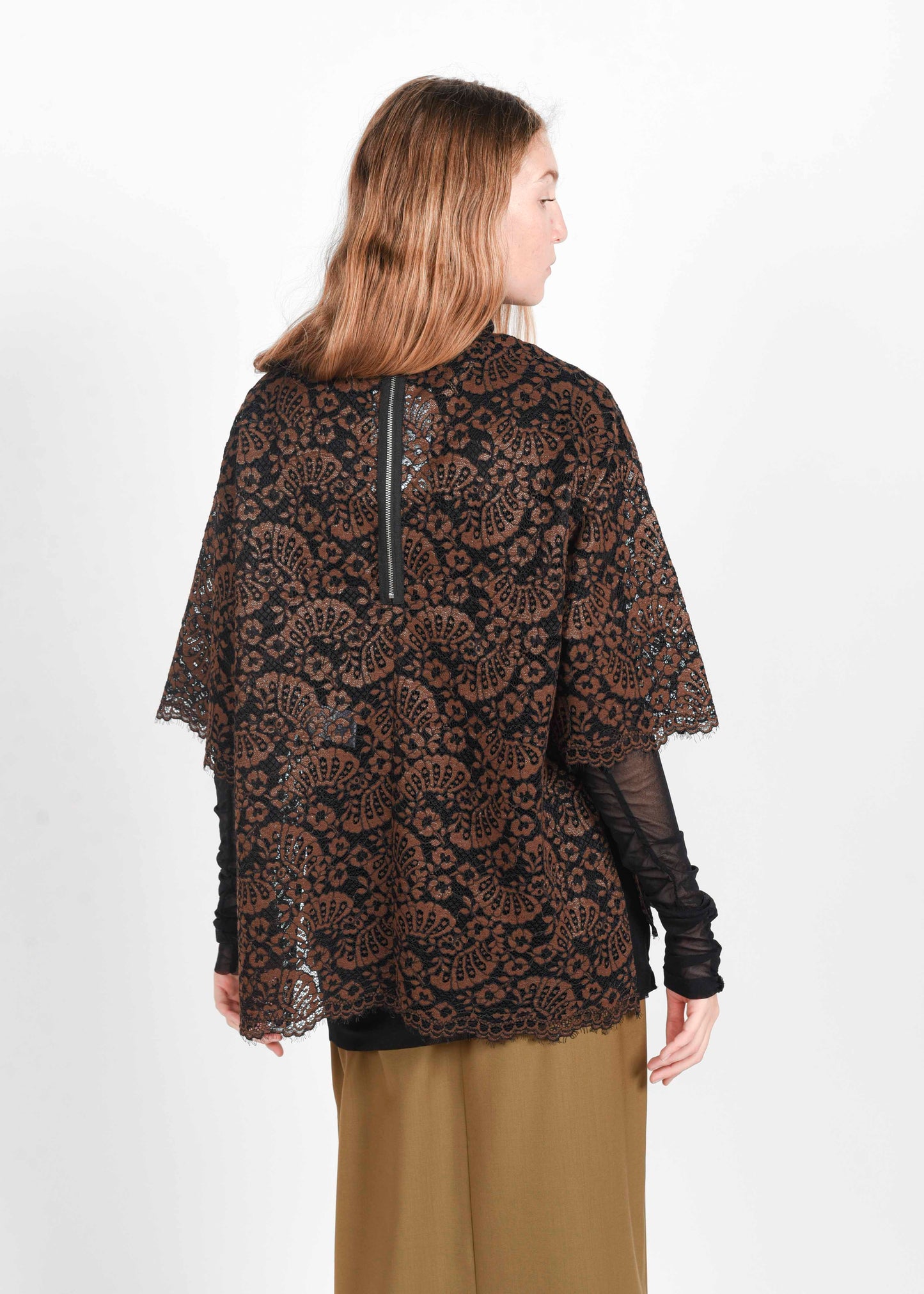 Over Lace Blouse - Black