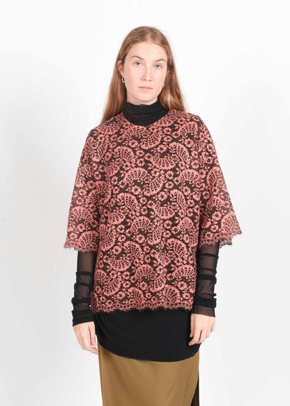 Over Lace Blouse - Brown