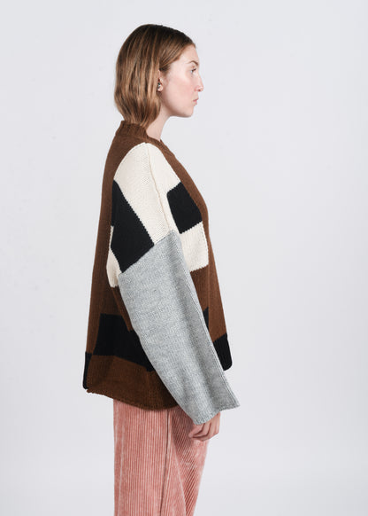 Over Pullover Bicolor - Brown