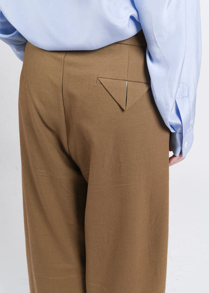 High-Waist Wide-Leg Trousers - Oil