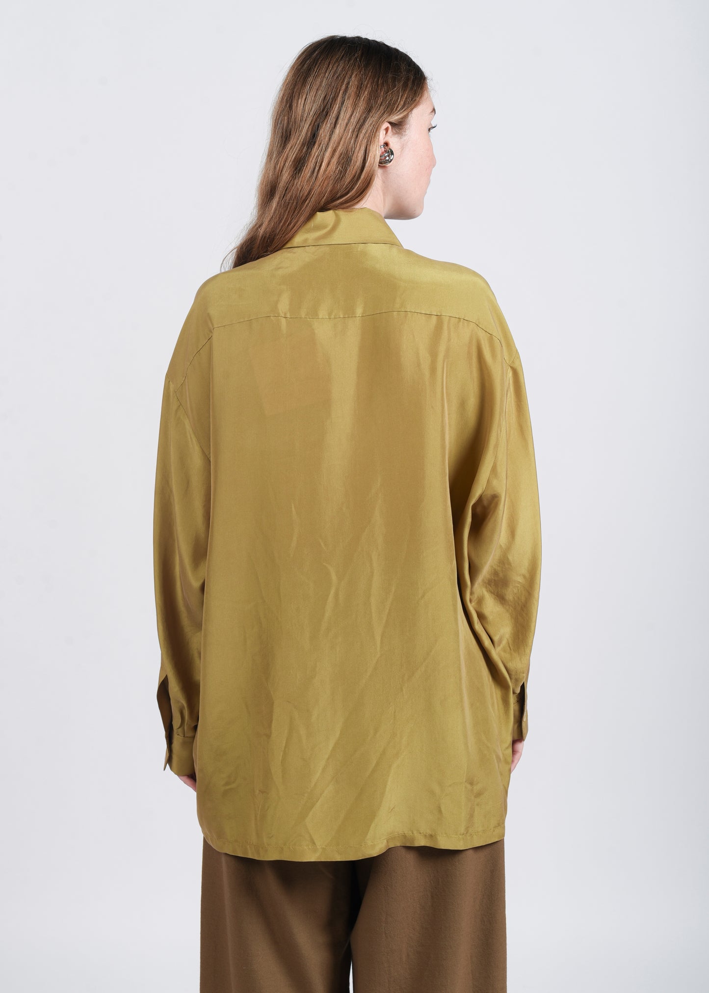 Oversized Silk Shirt - Agave