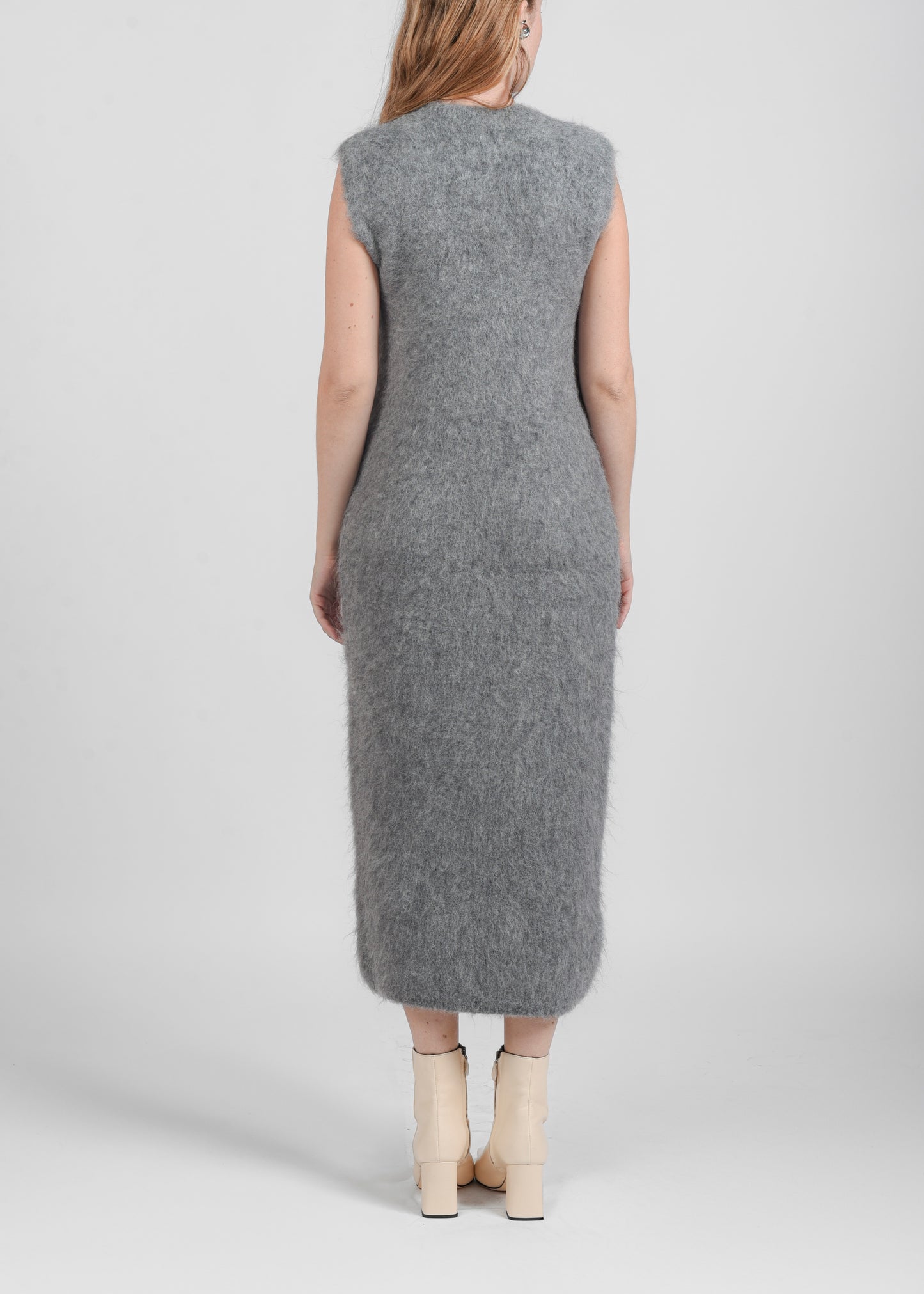 Sleeveless Fuzzy Dress - Grey