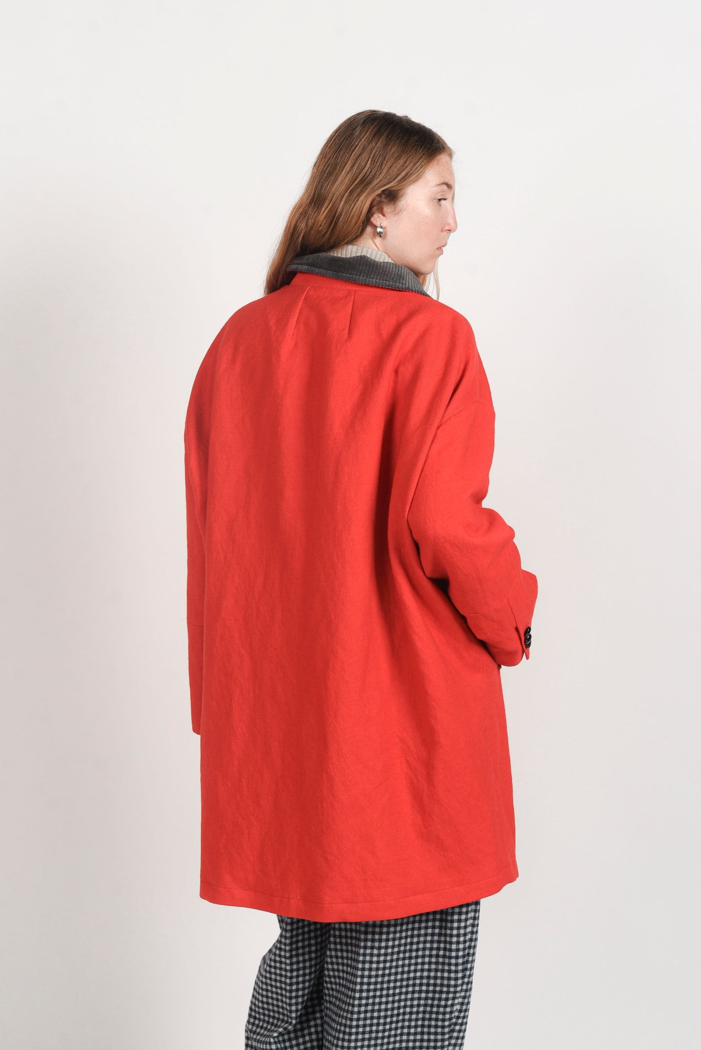 Ovetto Coat in Lana Vergine - Rosso