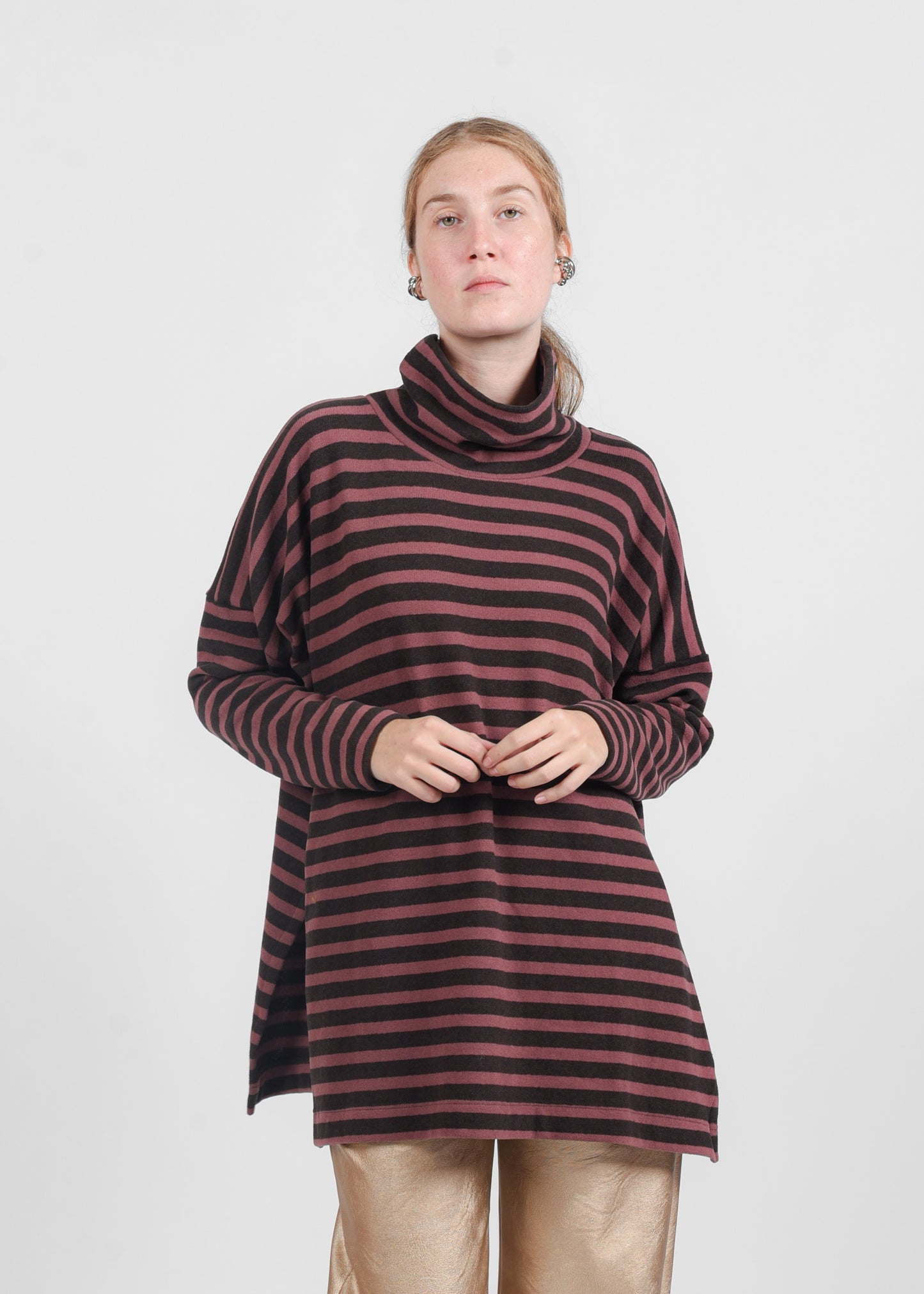 Zita  High- Neck Sweater - Moro/pink