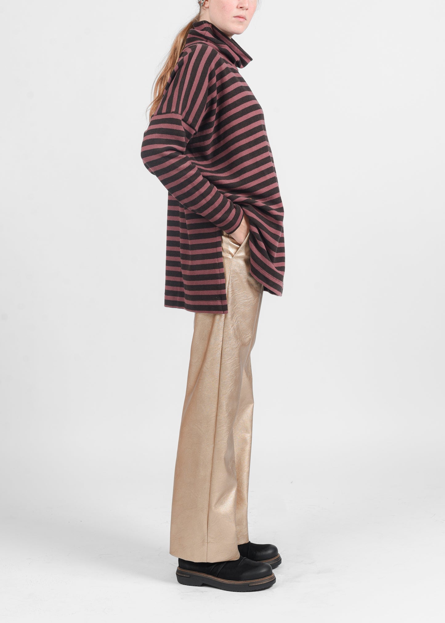 Zita  High- Neck Sweater - Moro/pink