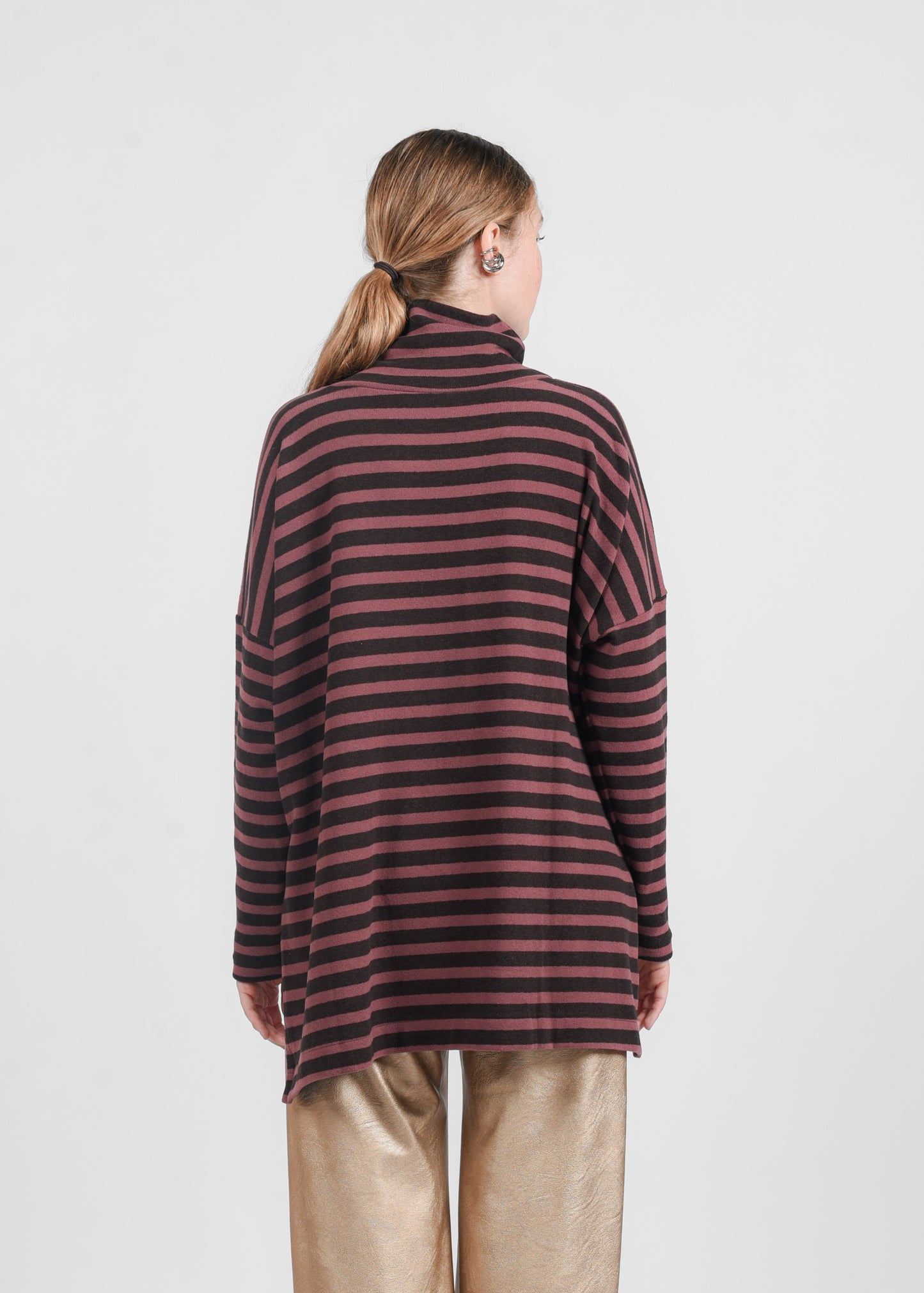 Zita  High- Neck Sweater - Moro/pink