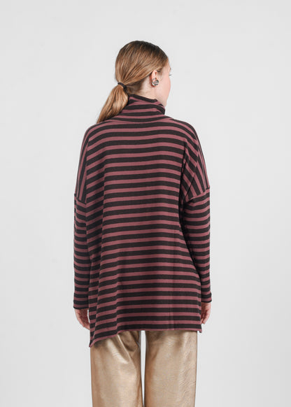Zita  High- Neck Sweater - Moro/pink