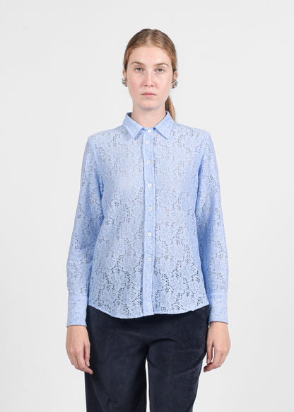Floral Lace Shirt - Sky