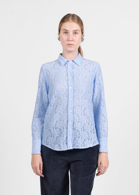 Floral Lace Shirt - Sky