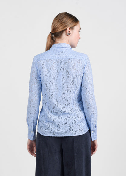 Floral Lace Shirt - Sky