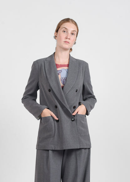 Double-Breasted Blazer - Grigio