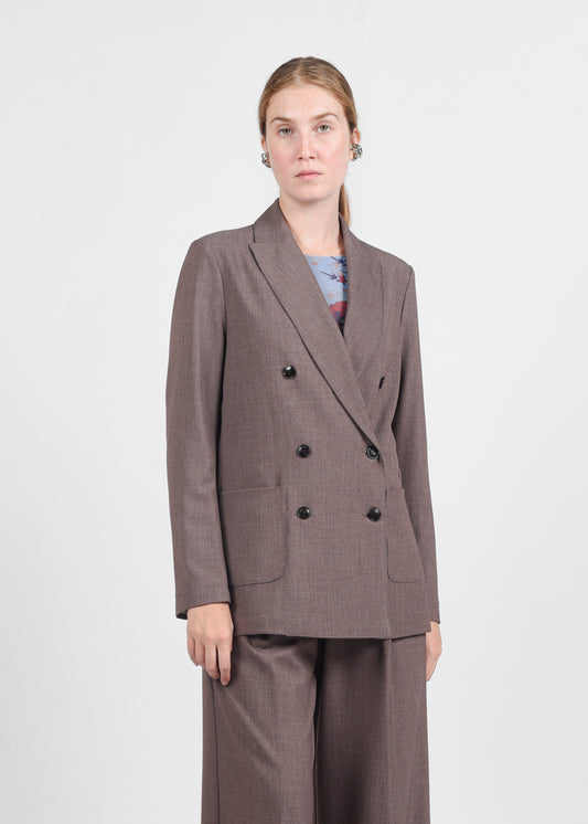 Double-Breasted Blazer - Tortora