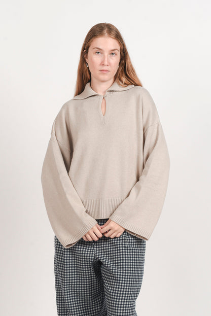 Polo Knit Sweater - Sabbia