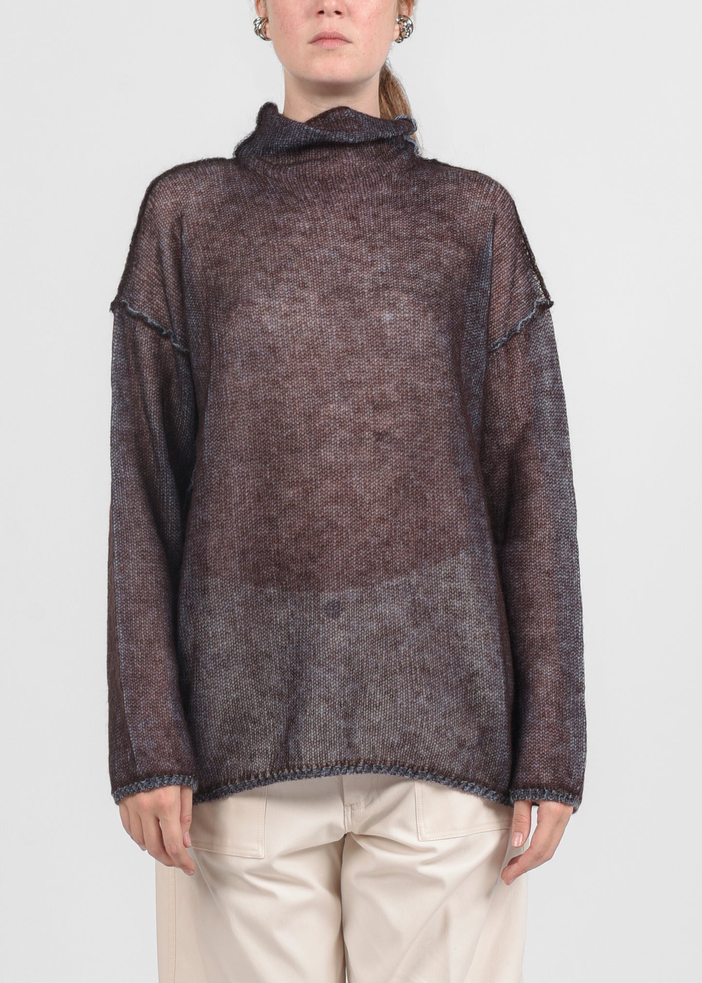 Mock Neck Double Sweater - Amaranto