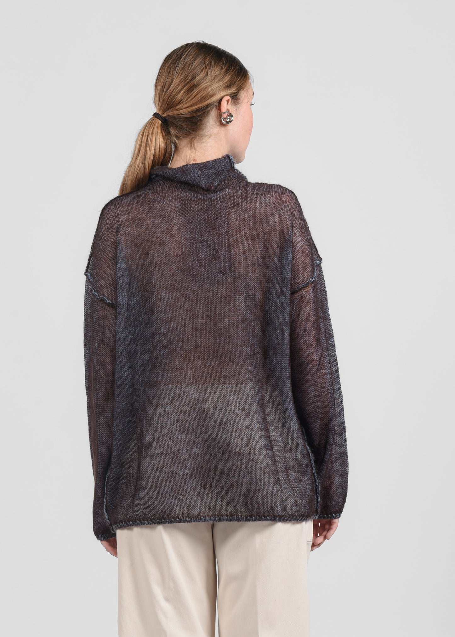 Mock Neck Double Sweater - Amaranto