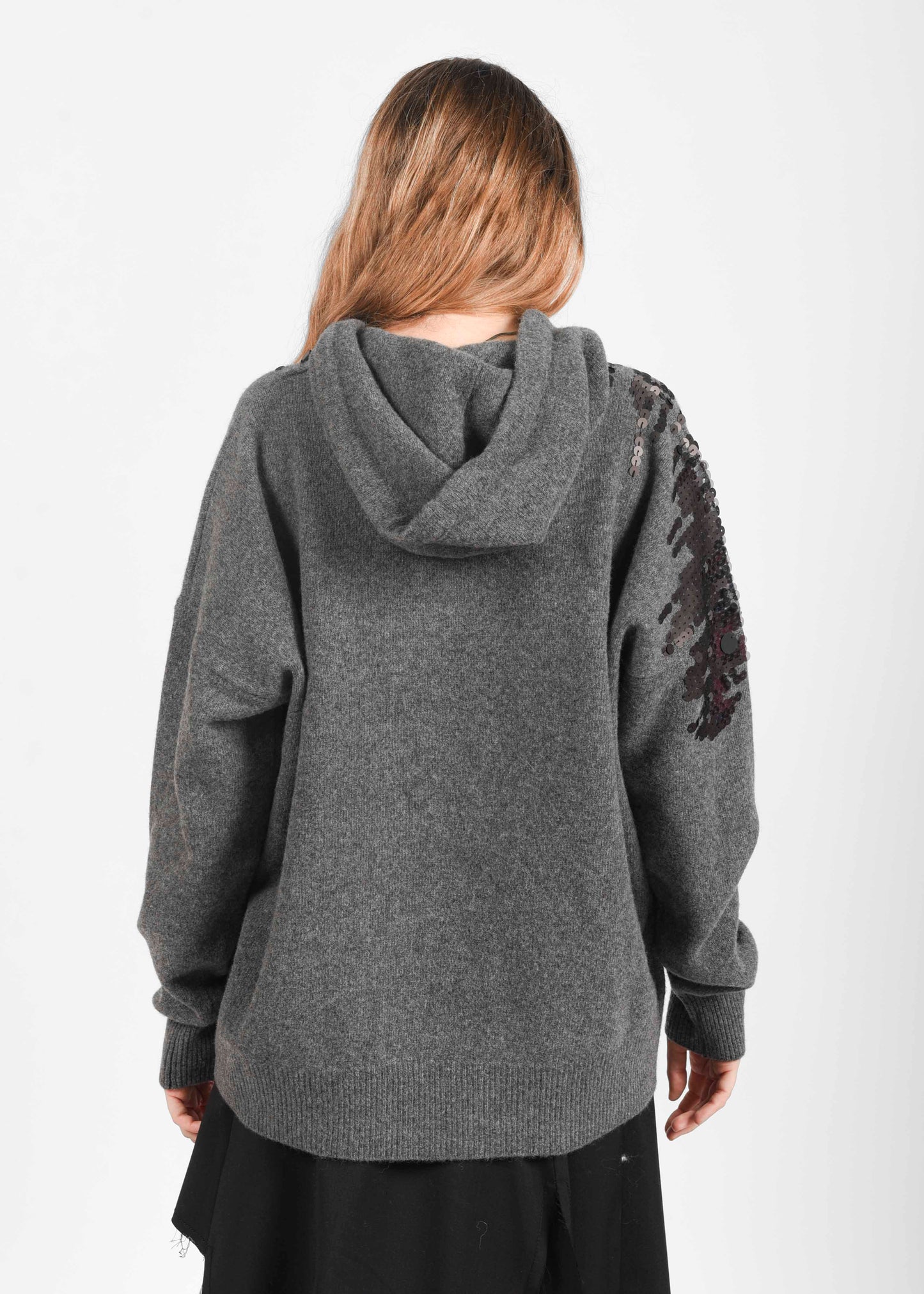Oversized Wool Hoodie - Grigio