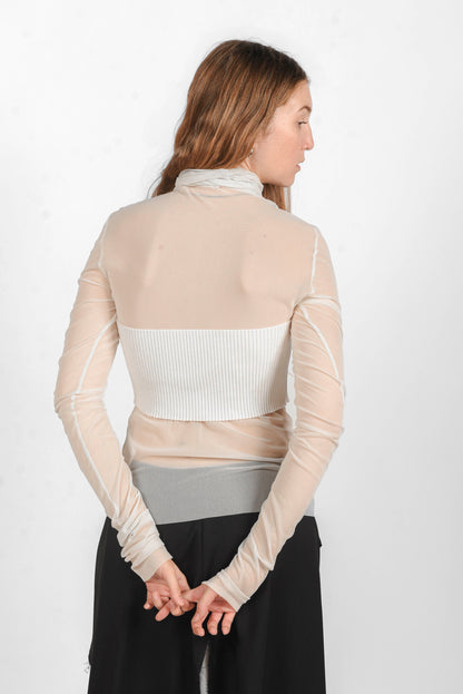 Semi-Sheer Turtleneck - Latte
