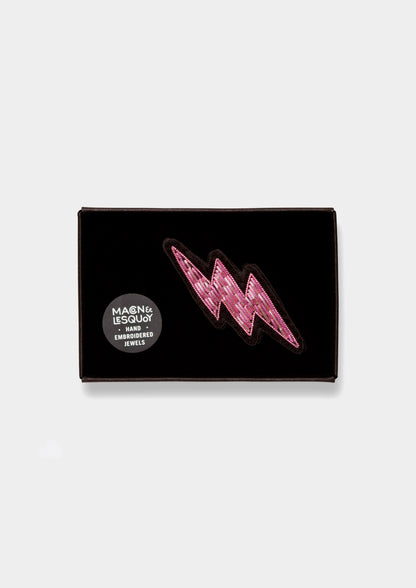 Small Pink Lightning Brooch