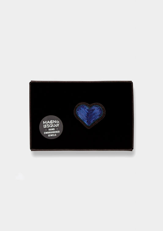 Blue Heart Brooch