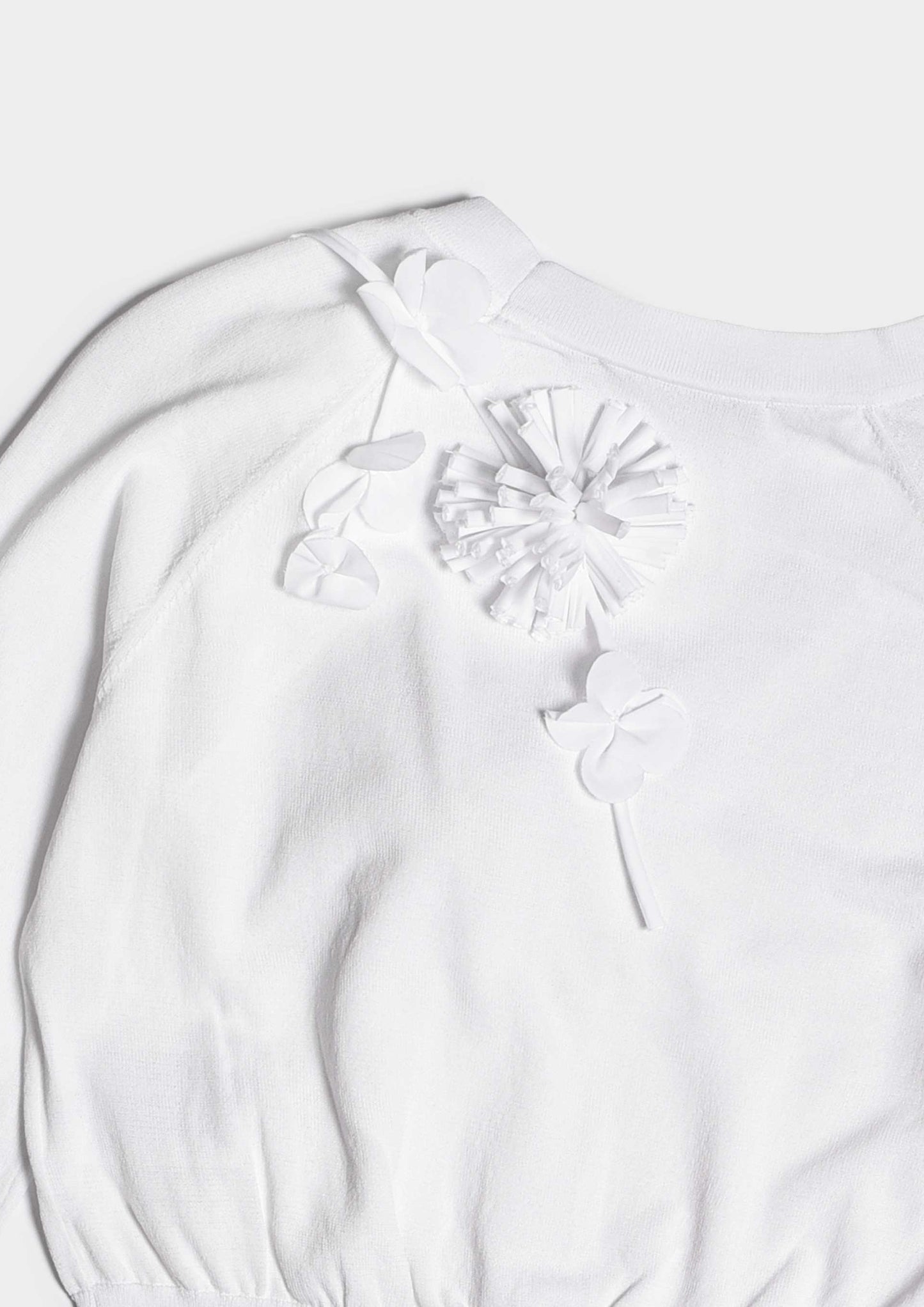 Cardigan Flower - Bianco