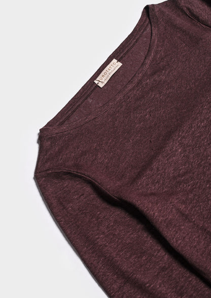 Boat Neck Lino - Cioccolato
