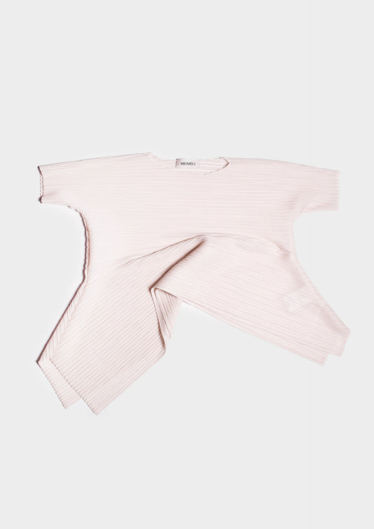 Asymmetric Plissé Blusa - Vaniglia