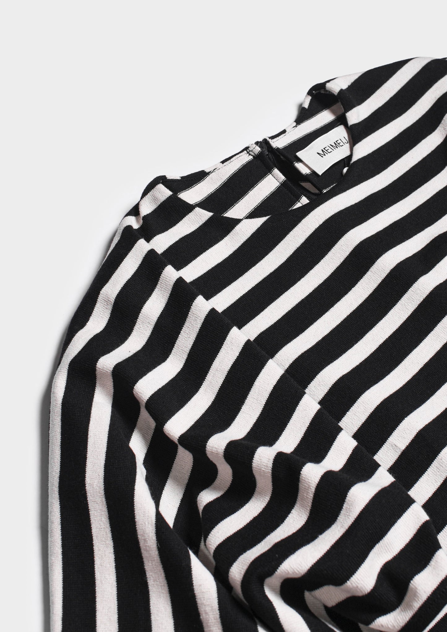 Striped Tank Top with Cape Detail - Bianco/Nero