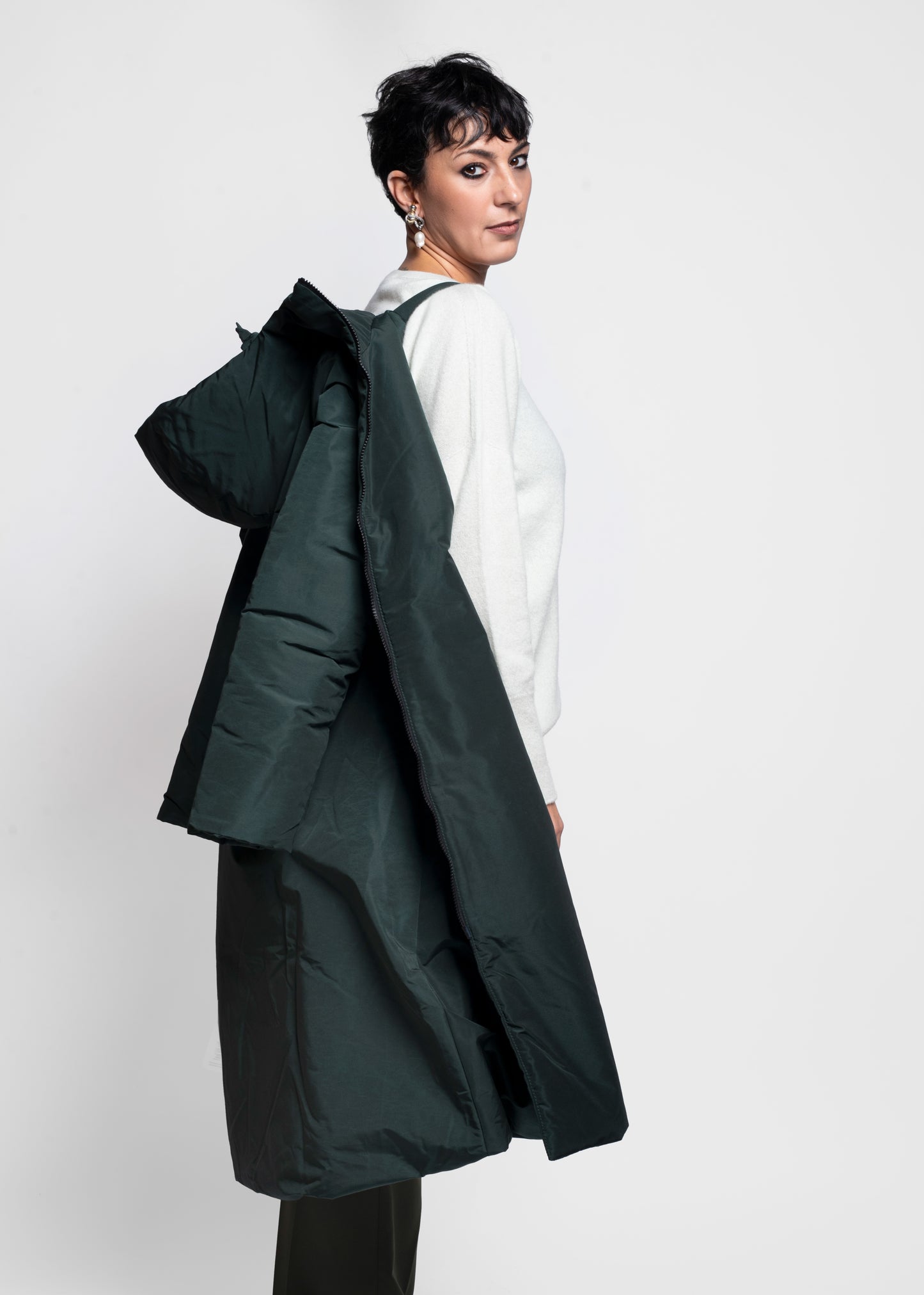 Long Puffer Coat Inuit - Verde Laguna