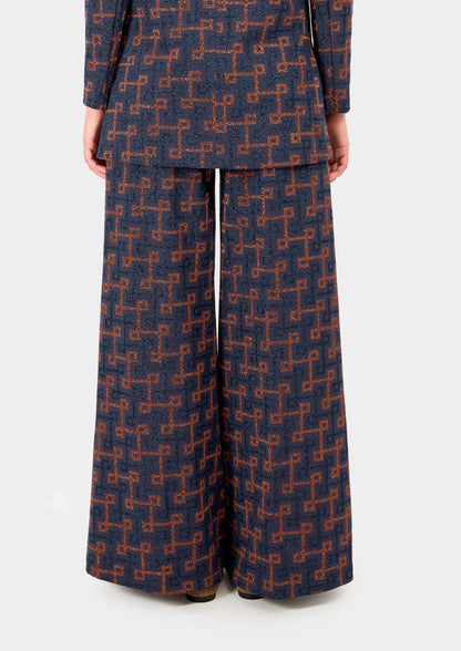 Paloma Pants - Geometric Blue