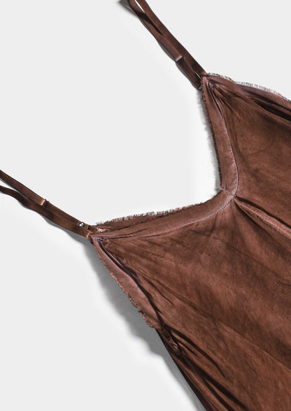 V-Neck Flared Dress - Spicy Cinnamon